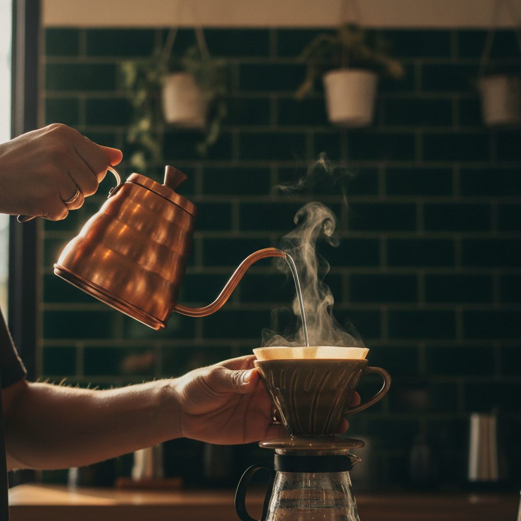 A slow pour-over at the Kanopi bar