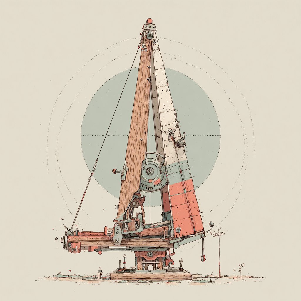 A small wooden metronome mid-swing, its pendulum arm tilted with a soft dotted arc showing its motion.